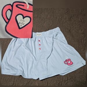 Life is Good pajama shorts, LIG coffee mug lounge short, M